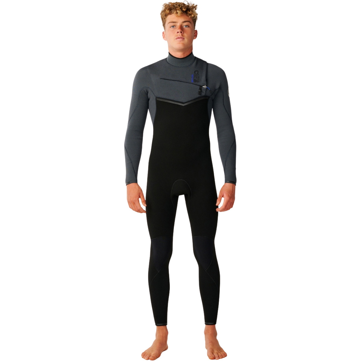 2026 Rip Curl Mens E-Bomb 4/3mm Chest Zip Wetsuit 17RMFS - Charcoal Grey